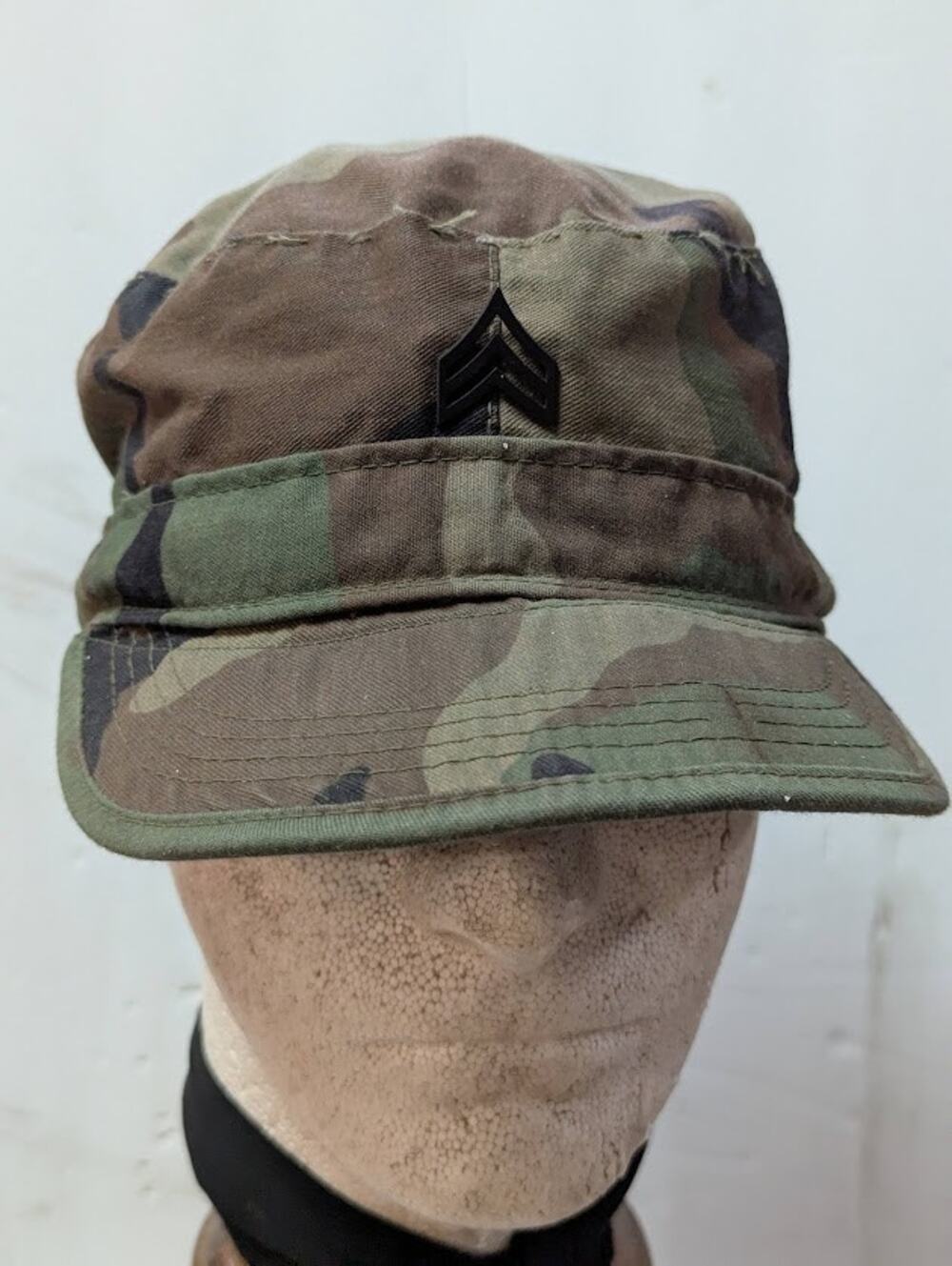 VINTAGE Sargeant US. Army Patrol Military small Combat Camoflage full fabric Cap